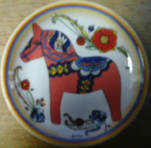 Red Dala Horse Plate Magnet